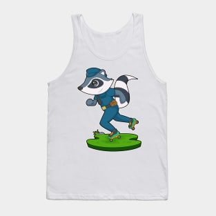 Racoon Cop Roller skates Police Tank Top